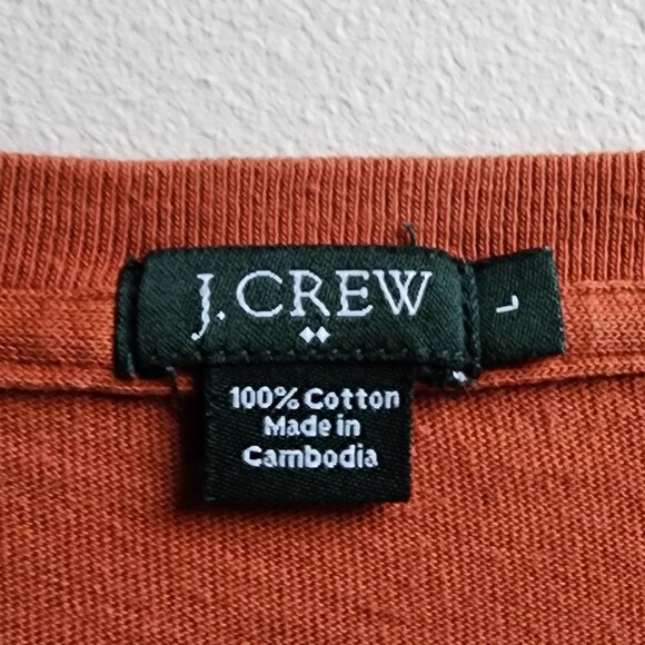 J. Crew Orange Lake George Long Sleeve Jersey Size Large - Picture 8 of 15
